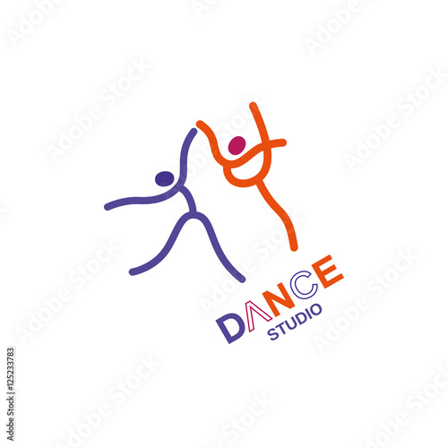 Dance Icon Concept Ballet Studio Logo Design Template Design