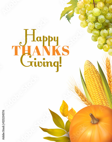Thanksgiving Day background with vertical border. Vector ...