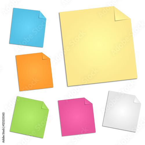 Set of note paper illustration Stock Vector | Adobe Stock