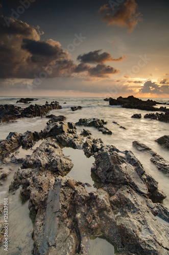 Stampe beautiful nature of unique rocks formation at Pandak Beach locat