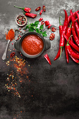 Poster - spicy chili sauce, ketchup