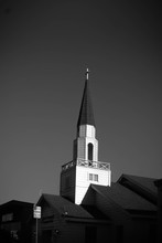 Steeple On Church Black And White