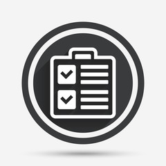 Poster - checklist sign icon. control list symbol.