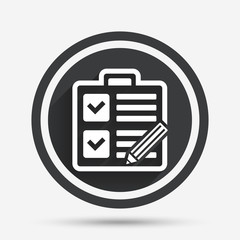 Poster - checklist sign icon. control list symbol.