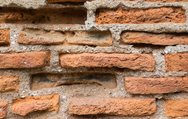 Close up of old dirty brick wall