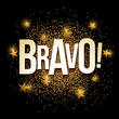 Bravo golden glitter background banner.