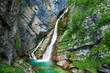 Savica waterfall near Bohinj in Triglav National Park, Slovenia