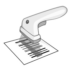 Fototapete - Barcode scanner icon. Gray monochrome illustration of barcode scanner vector icon for web design