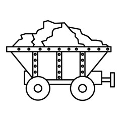 Wall Mural - Small coal trolley icon. Outline illustration of small coal trolley vector icon for web