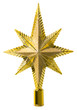 Star Top Decoration, Christmas Tree Topper Ornament, Isolated