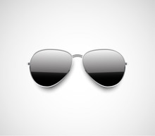 Glossy Black Aviator Sunglasses Design