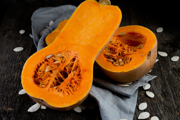 Fresh juicy organic pumpkin
