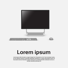 - Desktop Logo Modern Computer Workstation Icon Vector Illustration