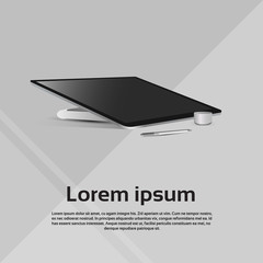  - Desktop Logo Modern Computer Workstation Icon Vector Illustration