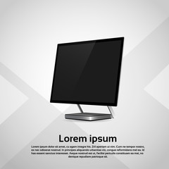 Poster - desktop monitor workstation blank empty screen vector illustration