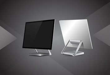 Poster - desktop monitor workstation blank empty screen vector illustration