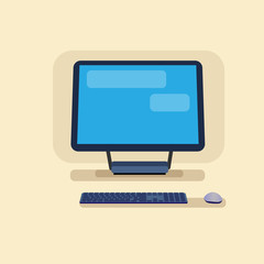 Poster - Desktop Logo Modern Computer Workstation Icon Vector