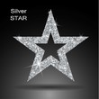 © Liliya - Silver star vector banner. Silver glitter . Template , card, vip, exclusive, certificate, gift, luxury, privilege, voucher, store, present, shopping.