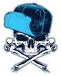 Gangster. Skull with cross bones and cap