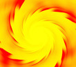 Yellow and red abstract background. Spiral rays of sunflare. Sun