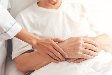 Wall Mural - Old man in hospital