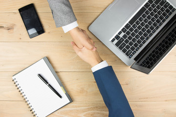 Wall Mural - business people handshaking