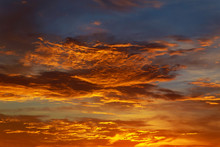 Sunset Red Sky Cloud Cloudscape, Landscape