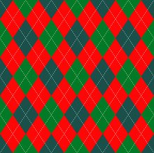 Christmas Colors Seamless Argyle Pattern. Festive Ornament For DIY Christmas Paper Craft Projects, Scrapbooking, Card Making, Table Decoration & Textile Prints.