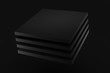 black stack box cloth fabric levitation on black background 3d r