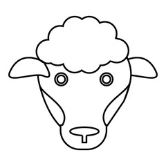 Sticker - Sheep icon. Outline illustration of sheep vector icon for web