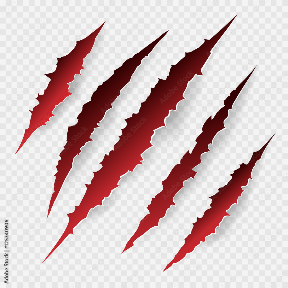 Scratches isolated on transparent background. Vector scratch set - obrazy, fototapety, plakaty 