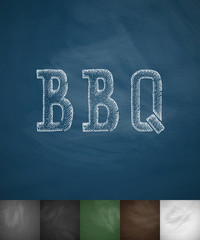 Poster - BBQ icon. Hand drawn vector illustration