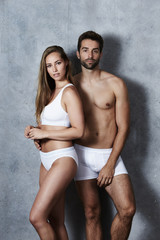 Wall Mural - Stunning couple undressed in studio