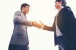 © only_kim - isolate background; two businessman partnership meeting concept. businessman handshake. Successful handshaking after final deal.