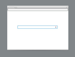 Poster - Opened browser vector template with search tab. Vector mockup