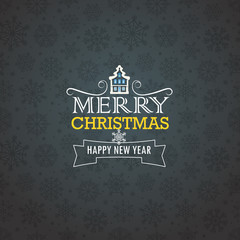 Poster - Christmas greeting card on background with snowflakes