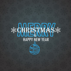 Poster - Christmas greeting card on background with snowflakes