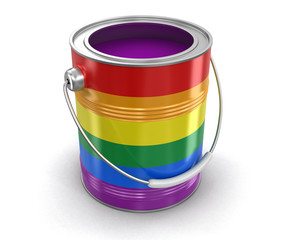 Poster - LGBT Paint can with brush. Image with clipping path
