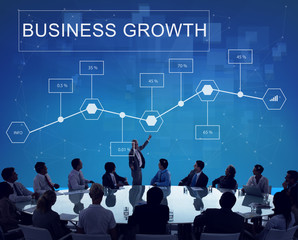 Wall Mural - Business Growth Achievement Analytics Strategy Concept