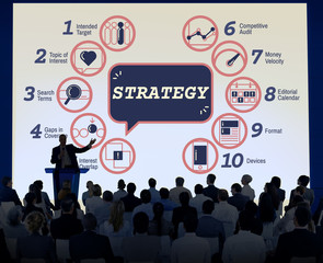 Wall Mural - Business Analytics Strategy Methods Tactics Graphic Concept