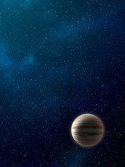 Wall Mural - planets over the nebulae in space