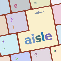 Leinwandbilder - aisle words concept with key on keyboard