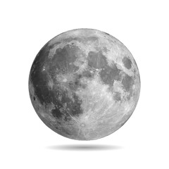 realistic full moon with shadow vector eps10. vector illustration. elements of this vector furnished