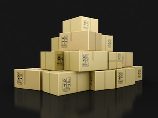 Poster - Many packages.  Image with clipping path