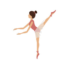 Wall Mural - colorful dancer pose fifth arabesque vector illustration