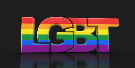 Poster - Word LGBT. Image with clipping path