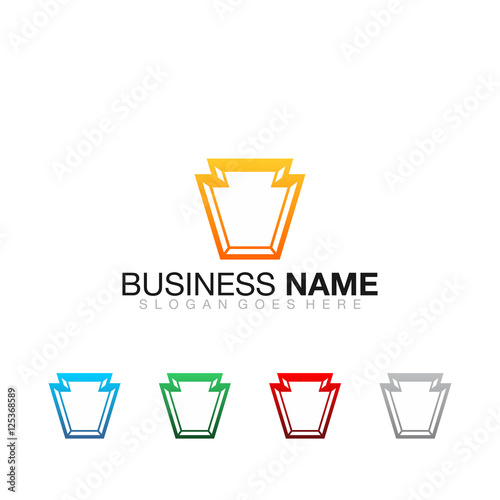Fotografia, Obraz Keystone Shape Colorful - Vector Logo Icon