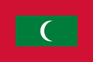 Wall Mural - Official vector flag of Maldives . Republic of Maldives .