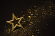 Star Abstract Decoration Lights, Gold Sparkles, Shine Blurred Background