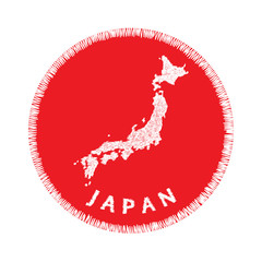 japan map design for clothing. embroidery patch for fashion